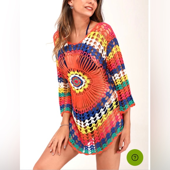 Beachsissi Crochet Colorful Cover Up Top Brand New - Picture 5 of 7